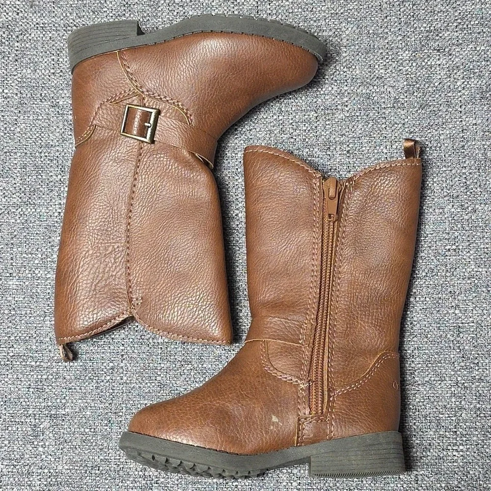 Osh Kosh Brown Girls Boots Lumi Riding Toddler Size 6 M Buckel